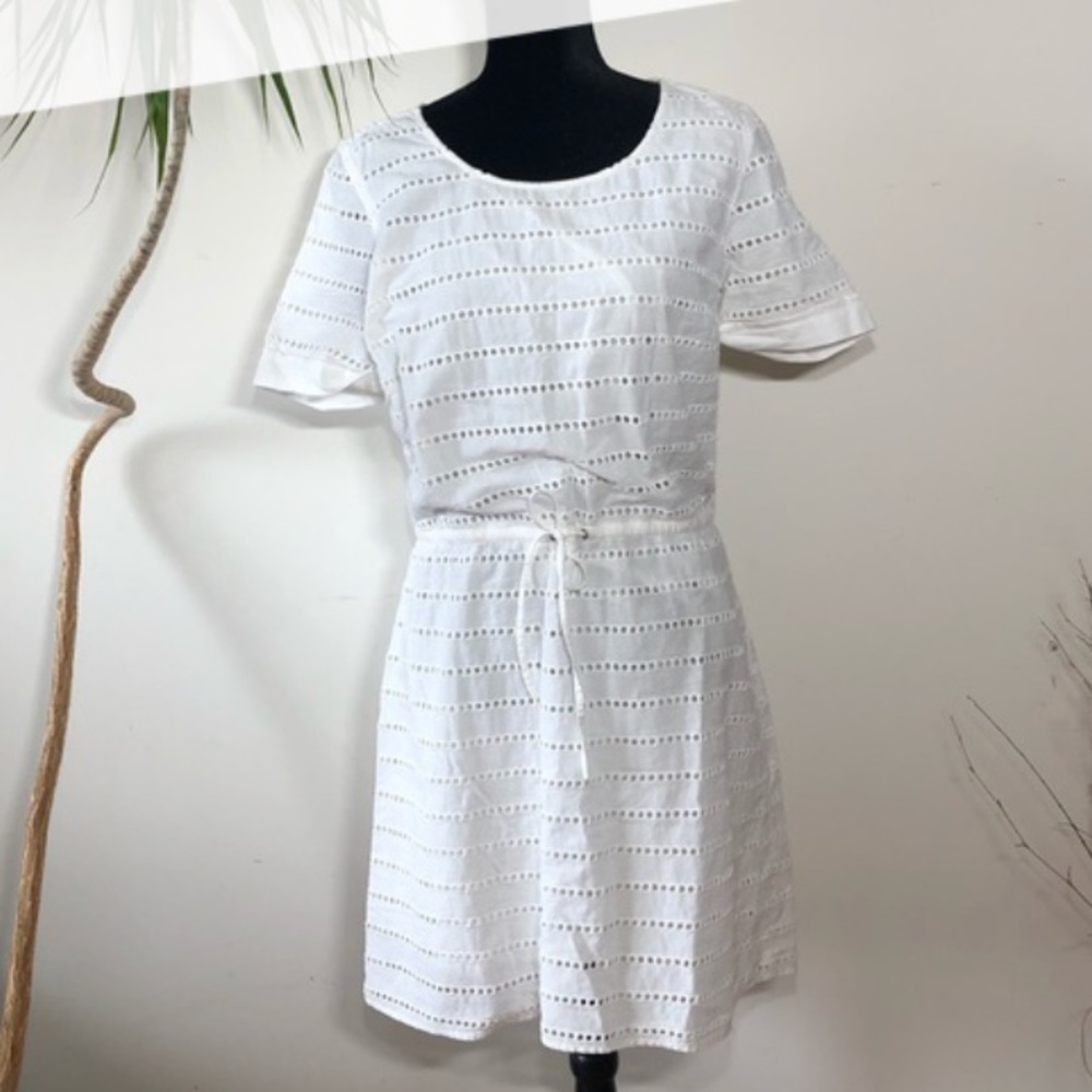 Bass XS White Eyelet Dress